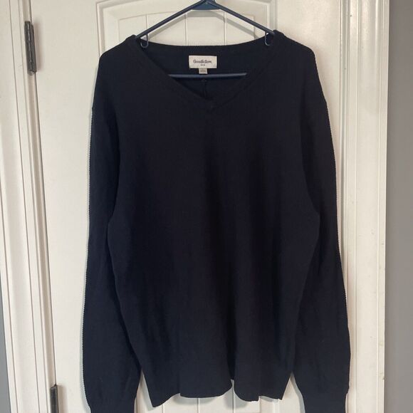 Goodfellow & Co. Navy Blue Cotton V Neck Men’s Large Sweater - Picture 1 of 6